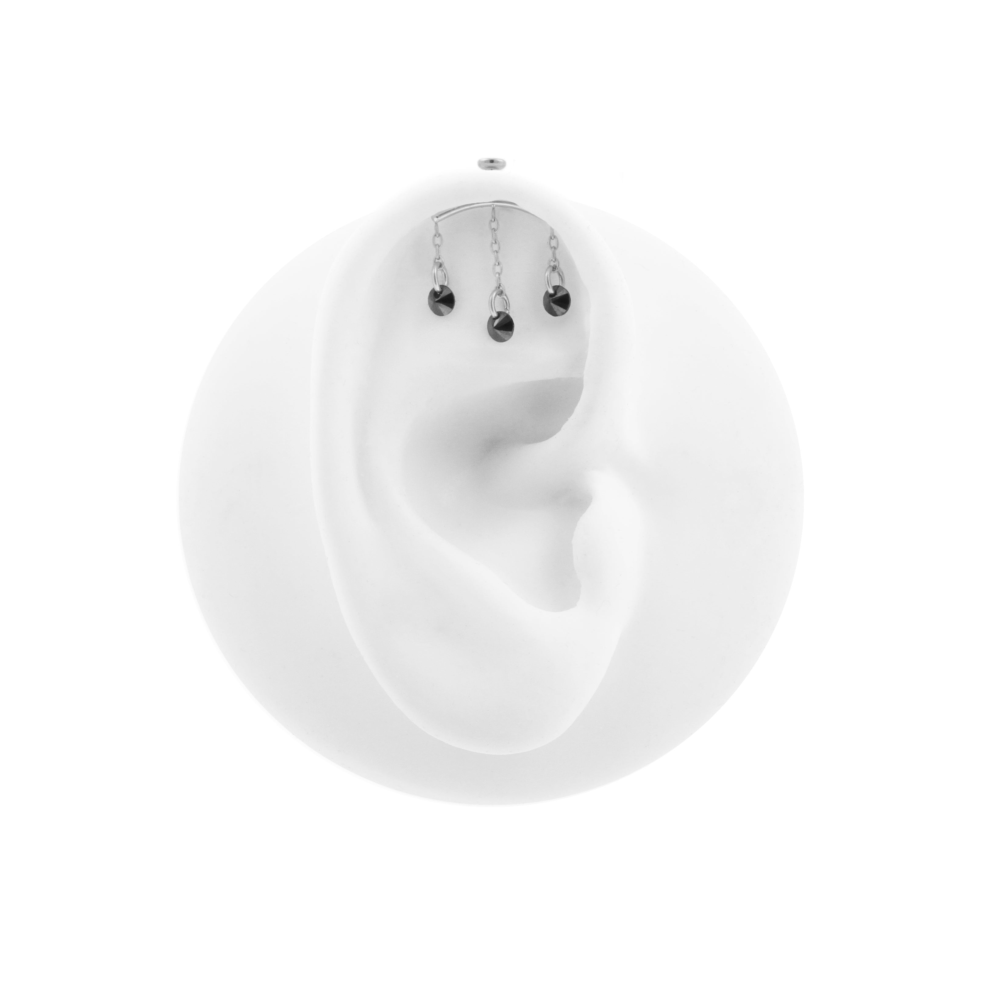 Titanium Vertical Helix Curve With Zirconia Silver