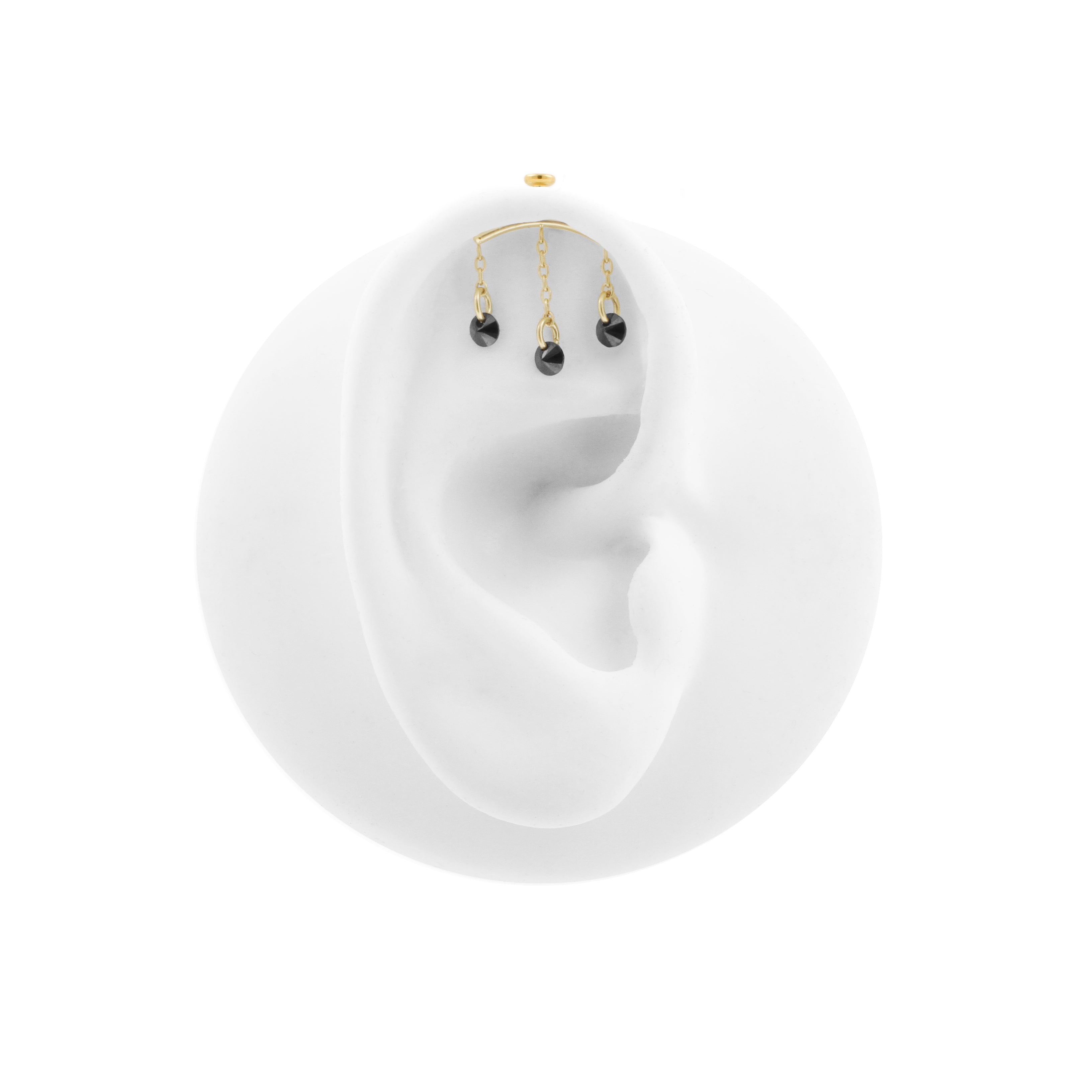 Titanium Vertical Helix Curve With Zirconia Gold