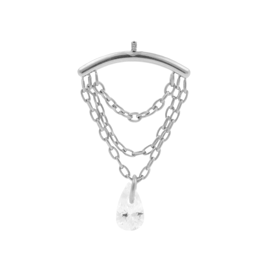 Titanium Verticale Helix Curve Met Zirkonia Zilver