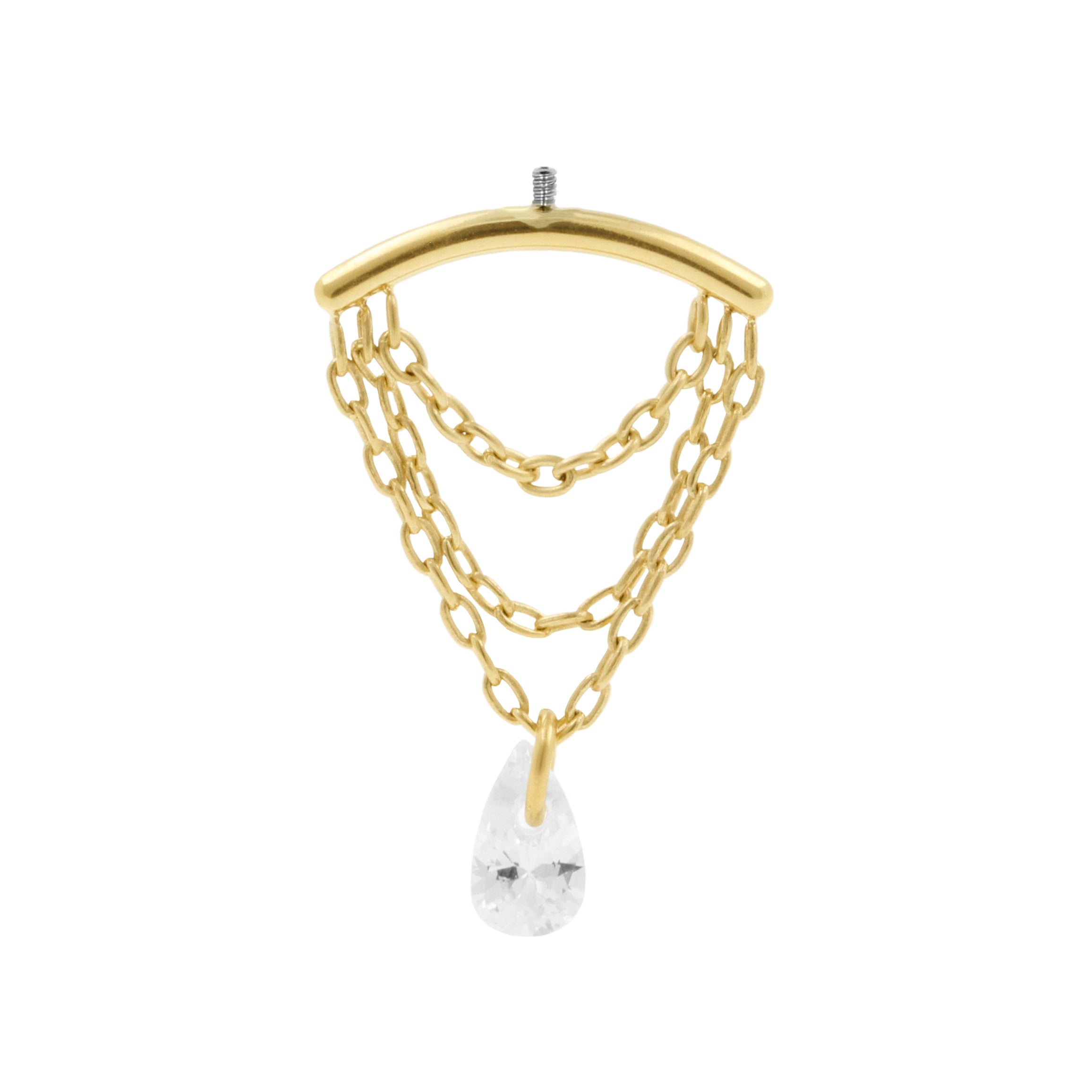 Titanium Vertical Helix Curve With Zirconia Gold