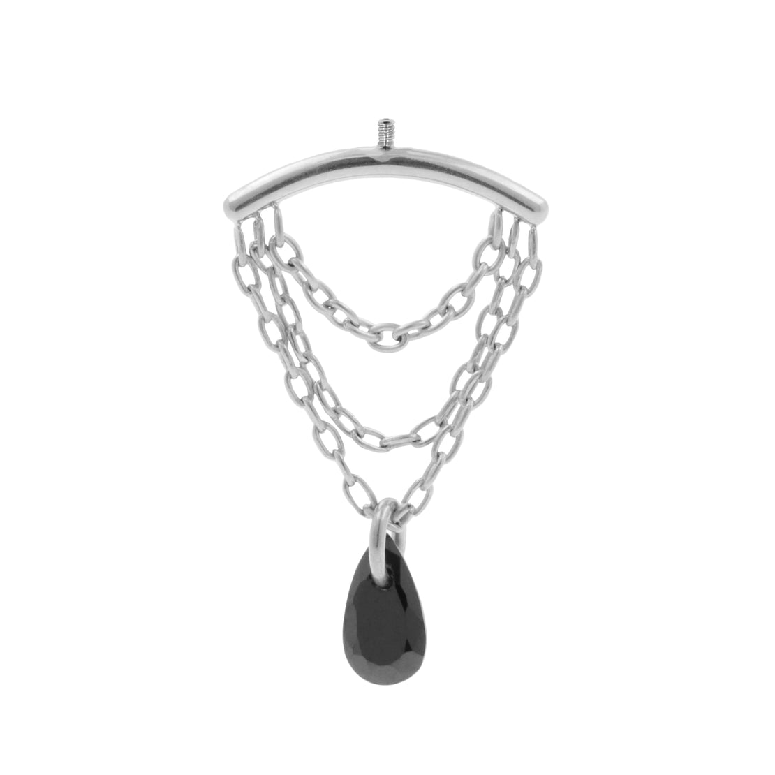 Titanium Verticale Helix Curve Met Zirkonia Zilver