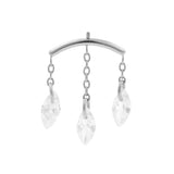 Titanium Verticale Helix Curve Met Zirkonia Zilver