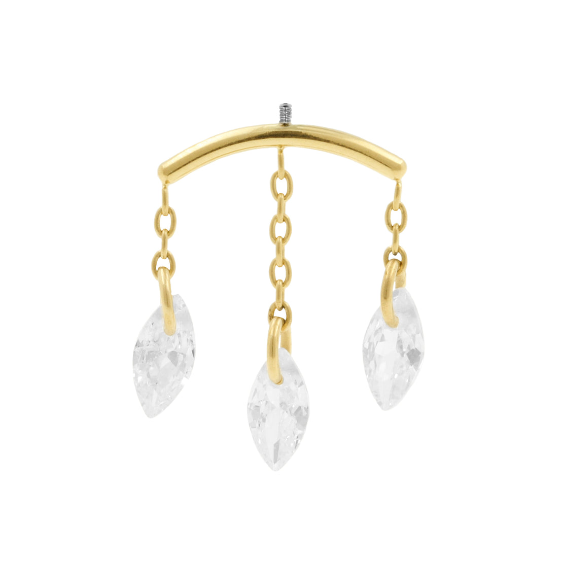 Titanium Verticale Helix Curve Met Zirkonia Goud