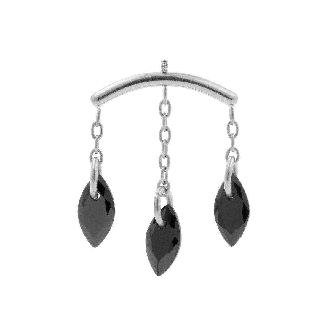 Titanium Verticale Helix Curve Met Zirkonia Zilver