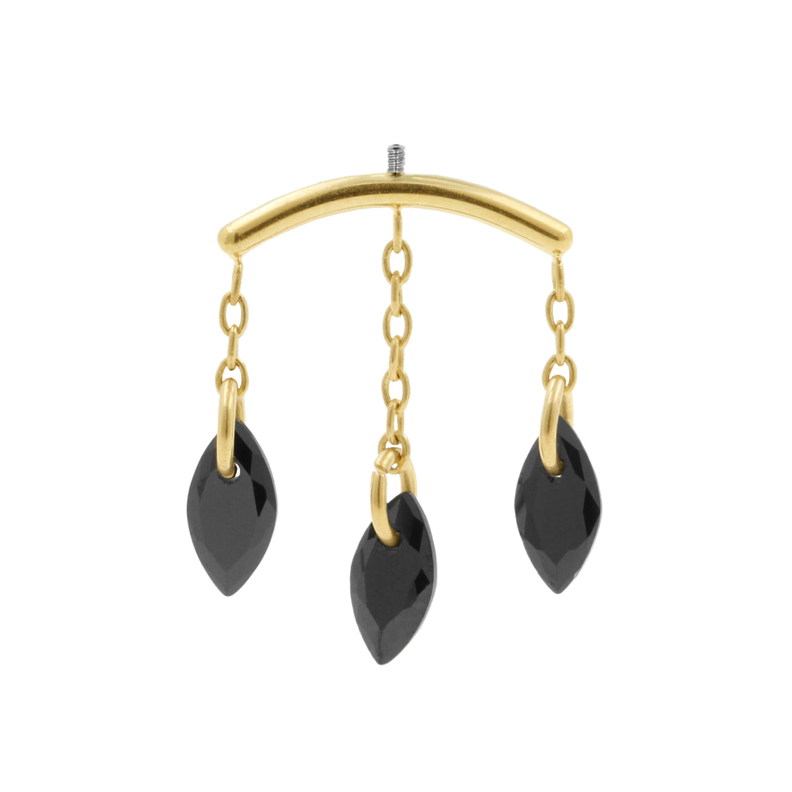 Titanium Verticale Helix Curve Met Zirkonia Goud