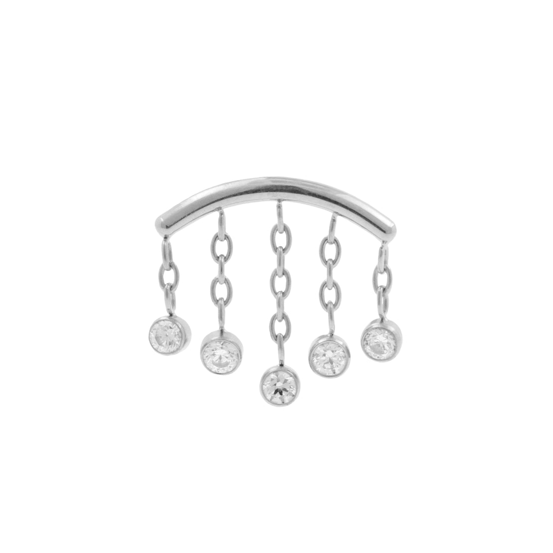 Titanium Hidden Helix Curve Met Zirkonia Zilver
