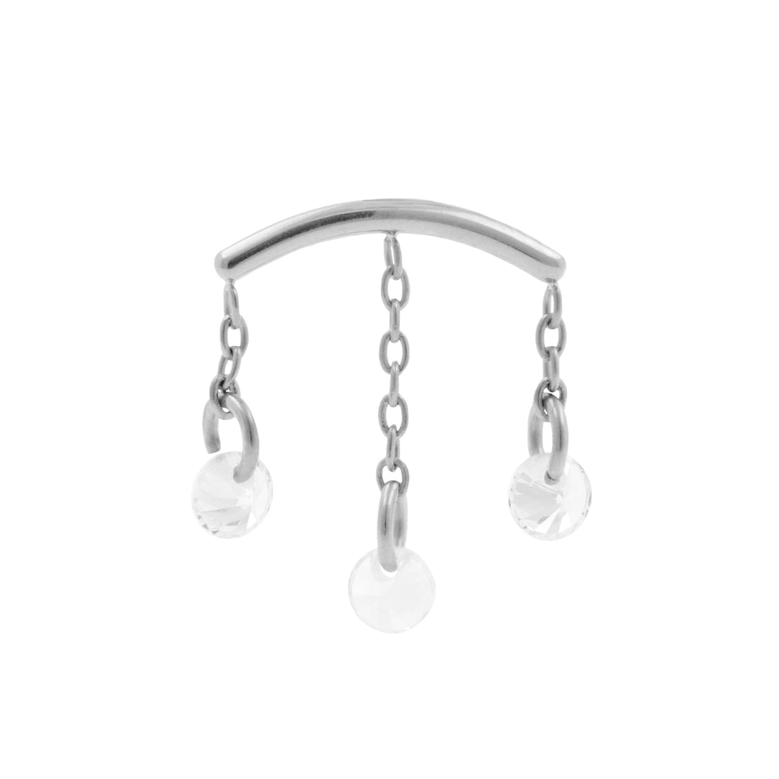 Titanium Hidden Helix Curve Met Zirkonia Zilver