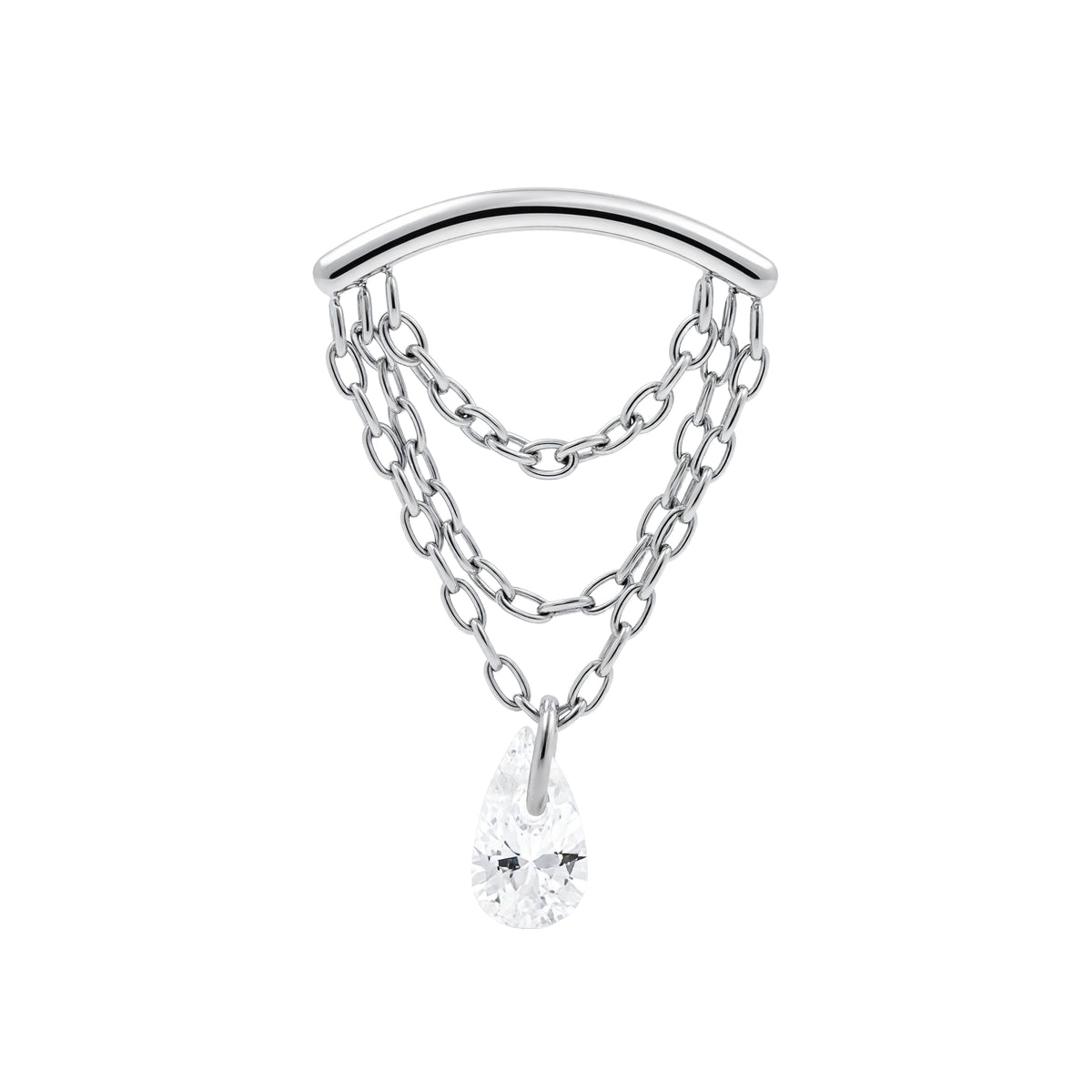 Titanium Hidden Helix Curve Met Zirkonia Zilver