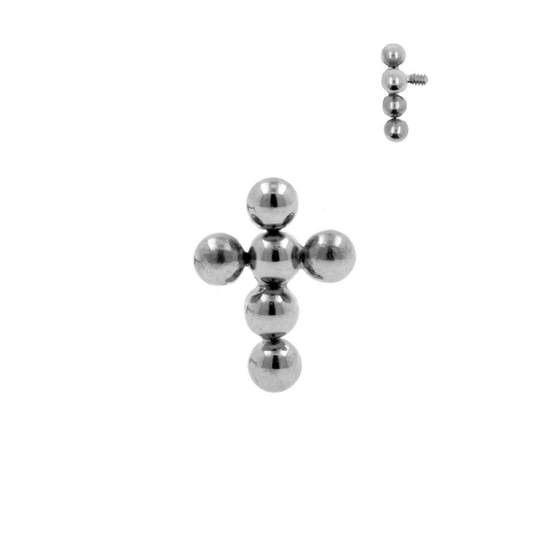 Titanium Cross Cluster Silver