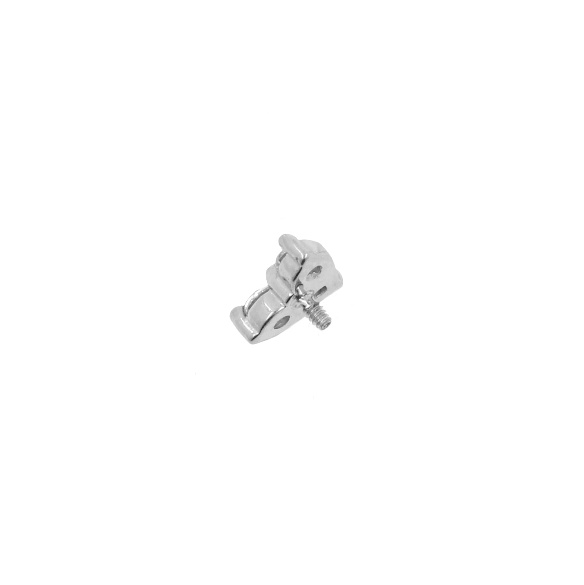 Surgical Steel Zirconia Heart Attachment Silver