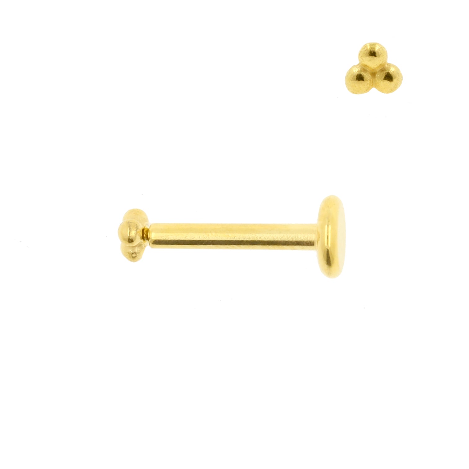 Chirurgisch Staal Labret Stud - Triple Dots 2,5mm Goud