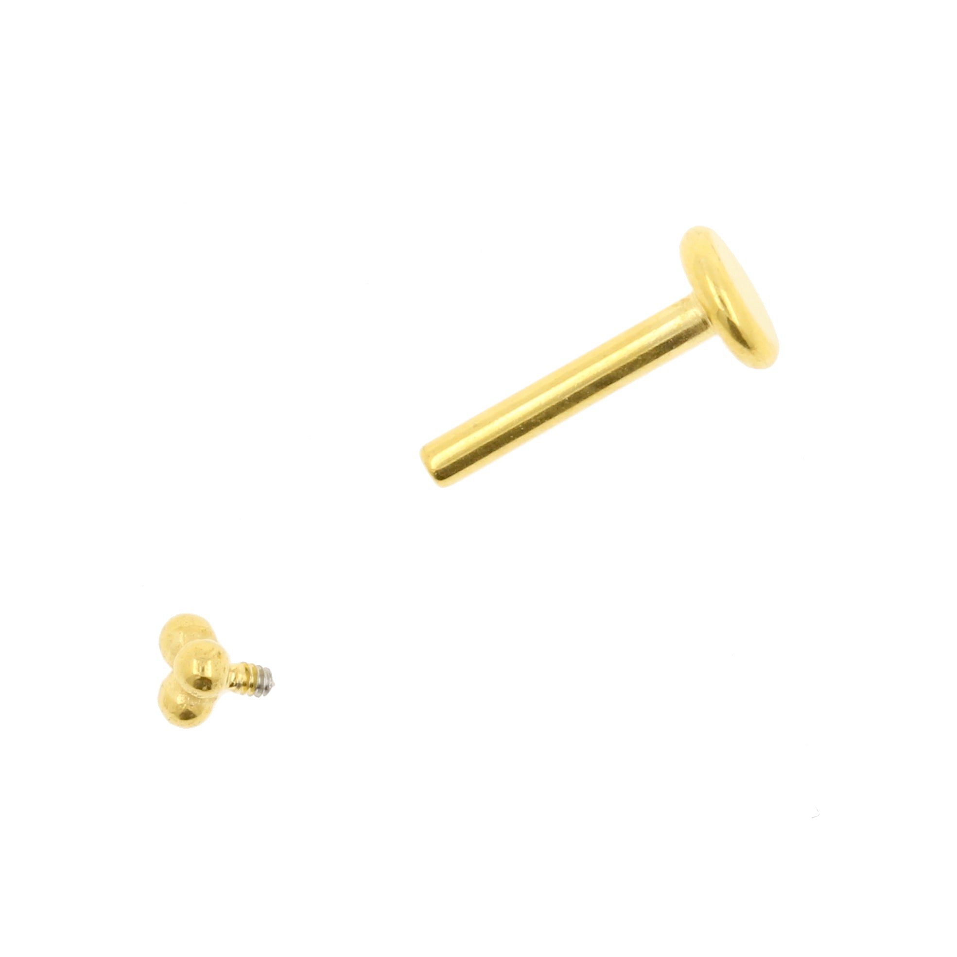 Chirurgisch Staal Labret Stud - Triple Dots 3mm Goud