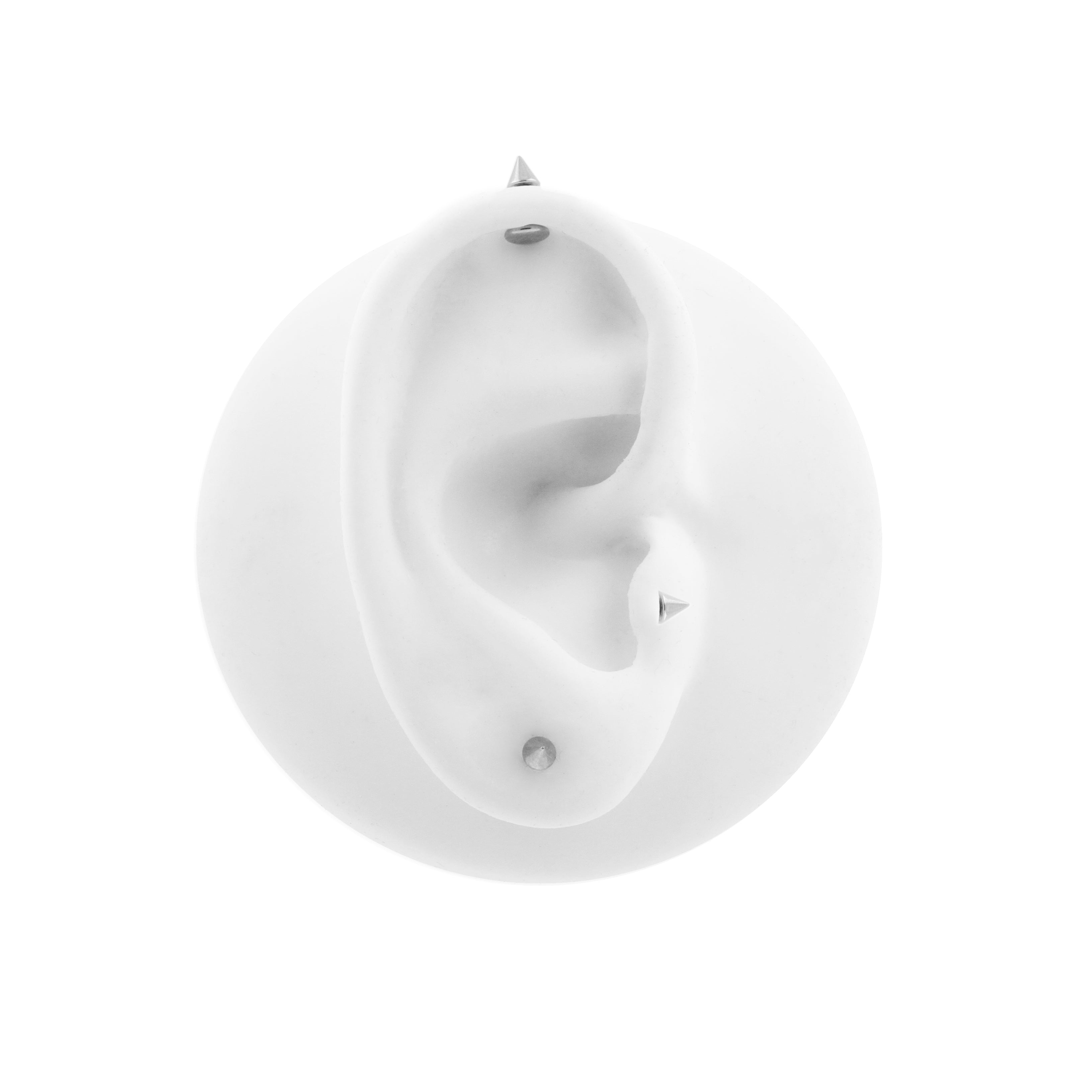 Titanium Flatback Stud Met Spike Zilver