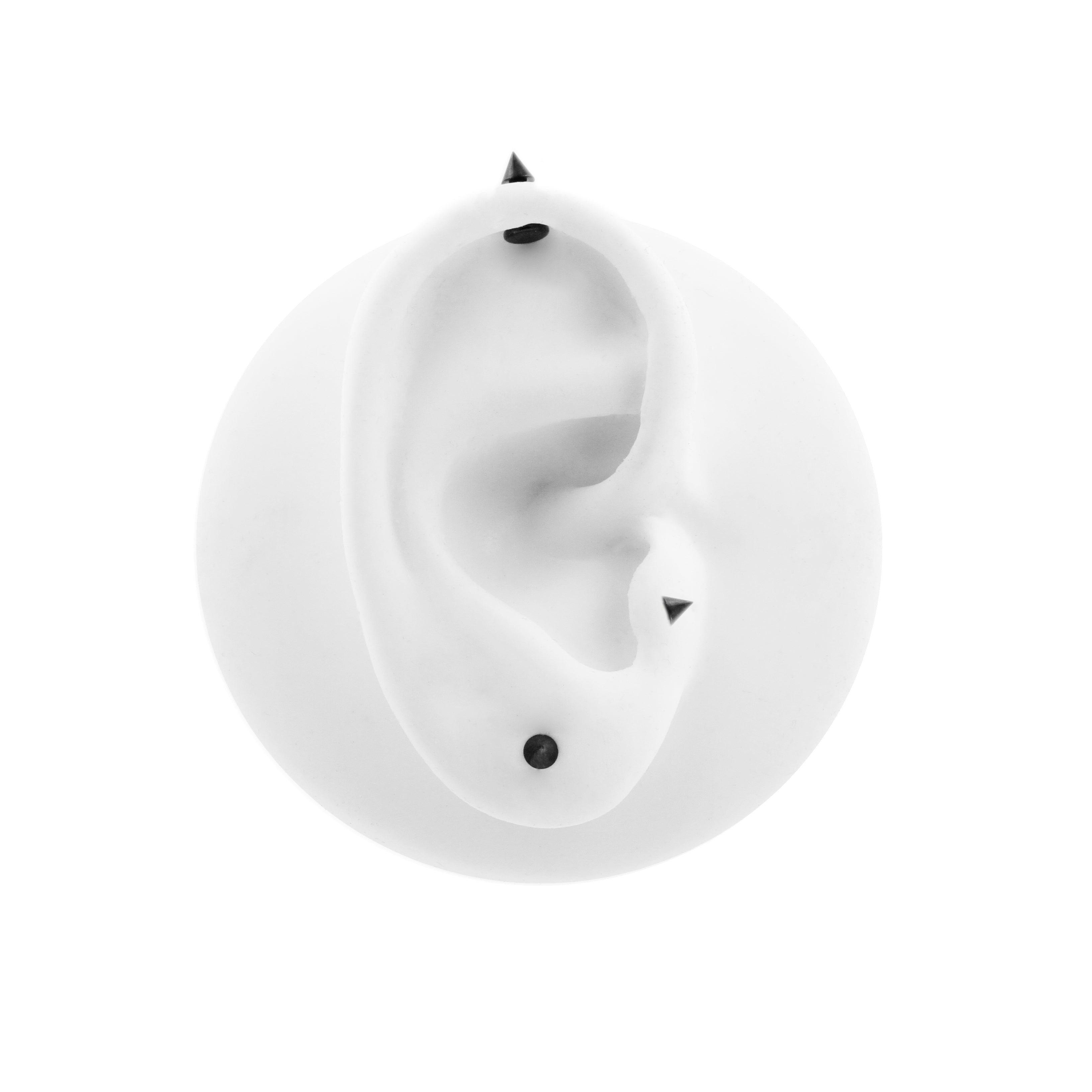 Titanium Flatback Stud Met Spike Zwart