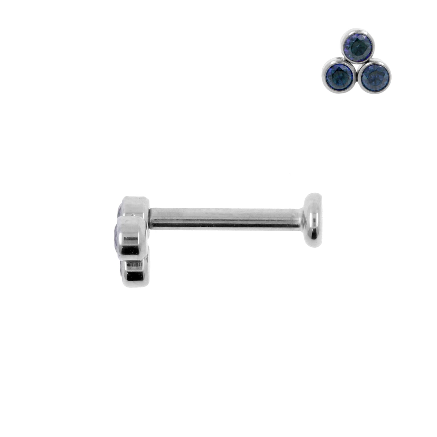 Titanium Zirkonia Cluster Labret Royal Blue