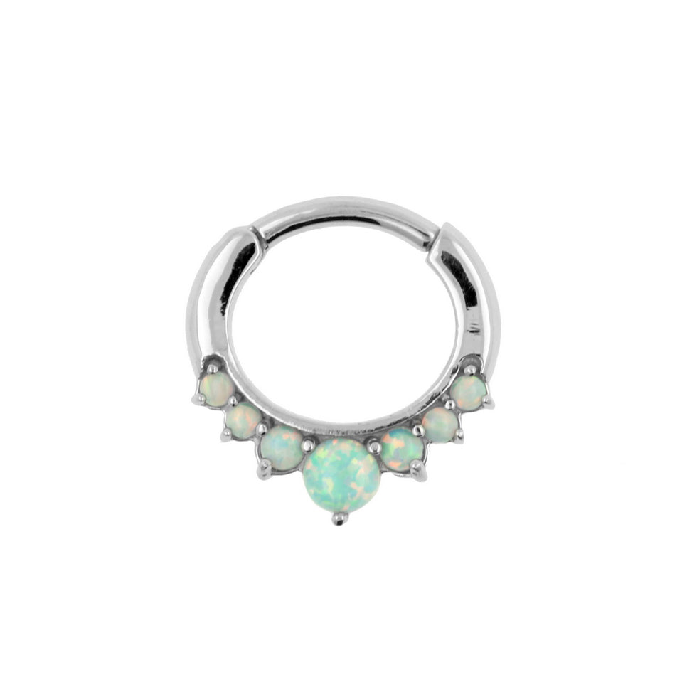 Chirurgisch Stalen Opaal Princess Ring Light Green Opal