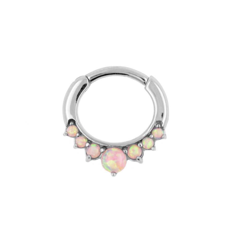 Chirurgisch Stalen Opaal Princess Ring Pink Opal