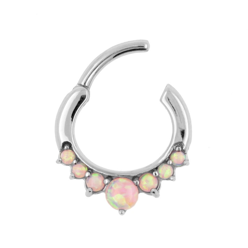 Chirurgisch Stalen Opaal Princess Ring Pink Opal