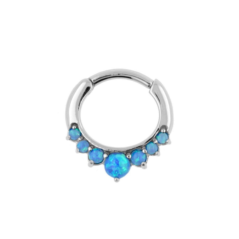 Chirurgisch Stalen Opaal Princess Ring Sapphire Blue Opal