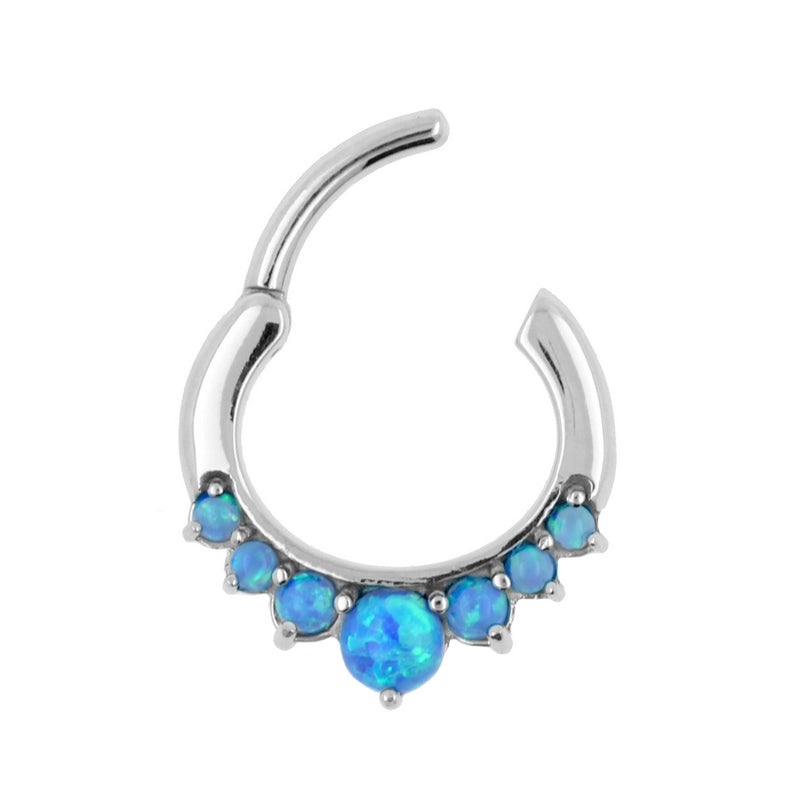 Chirurgisch Stalen Opaal Princess Ring Sapphire Blue Opal