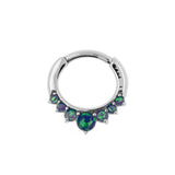 Surgical Steel Opal Princess Ring Black Opal