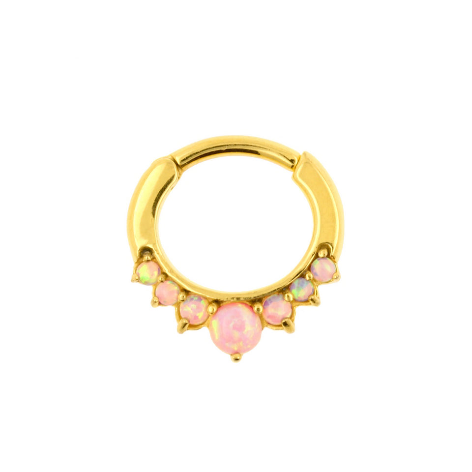 Chirurgisch Stalen Opaal Princess Ring Pink Opal