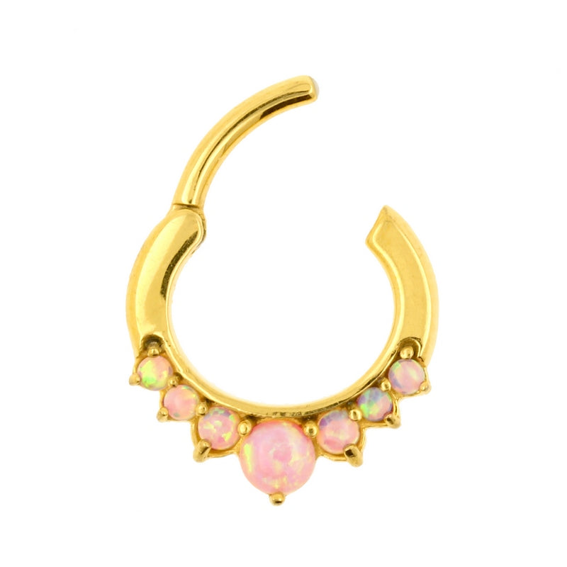 Chirurgisch Stalen Opaal Princess Ring Pink Opal