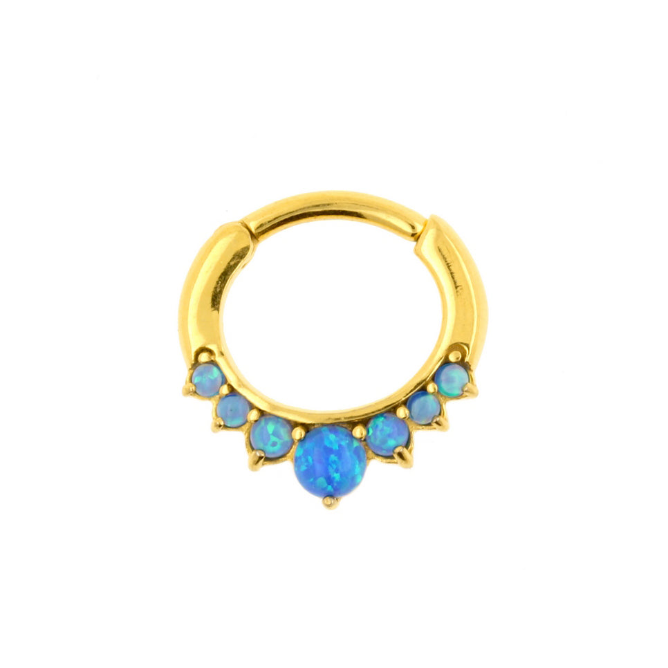 Chirurgisch Stalen Opaal Princess Ring Sapphire Blue Opal