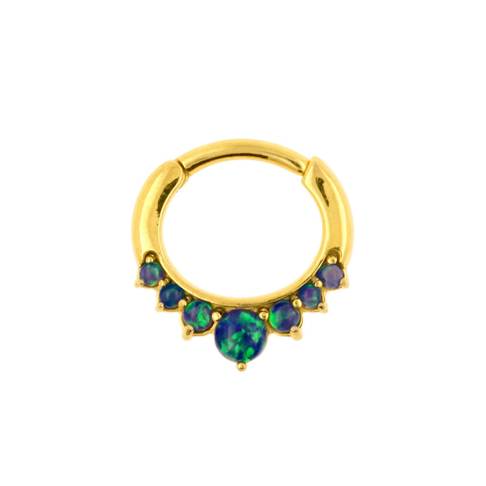 Chirurgisch Stalen Opaal Princess Ring Black Opal