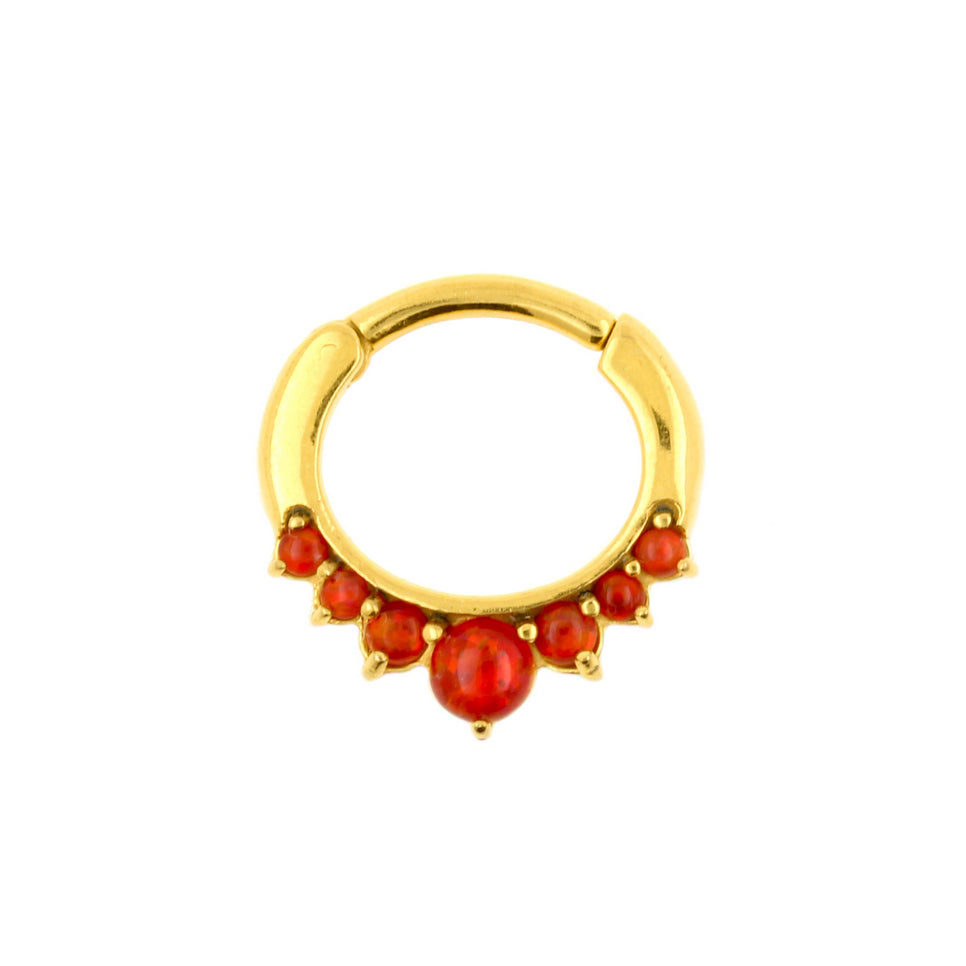 Chirurgisch Stalen Opaal Princess Ring Red Opal