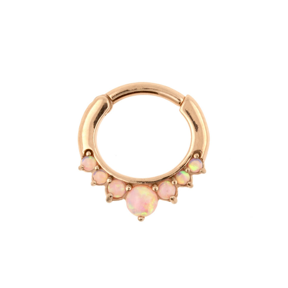 Chirurgisch Stalen Opaal Princess Ring Pink Opal