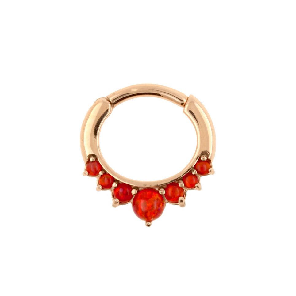 Chirurgisch Stalen Opaal Princess Ring Red Opal