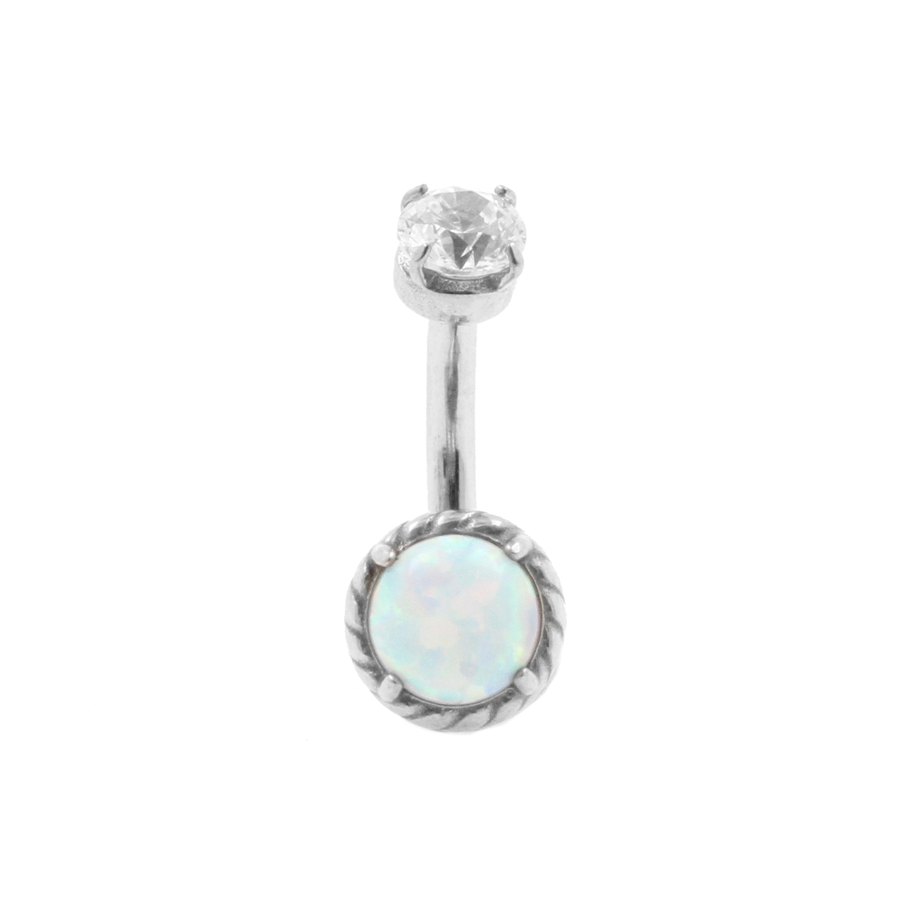 Chirurgisch Stalen Opaal Zirkonia - Rook Piercing White Opal