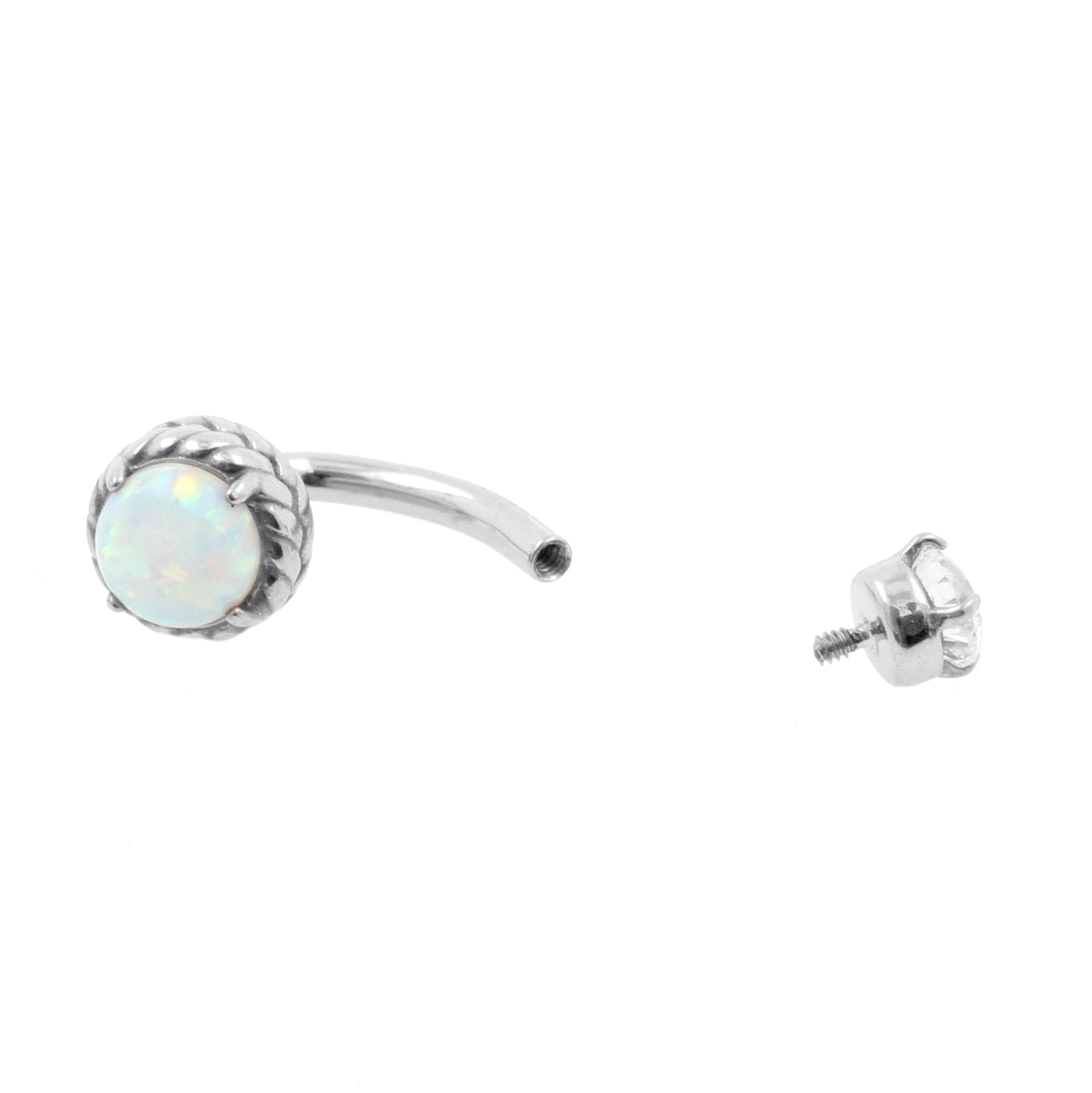 Chirurgisch Stalen Opaal Zirkonia - Rook Piercing White Opal