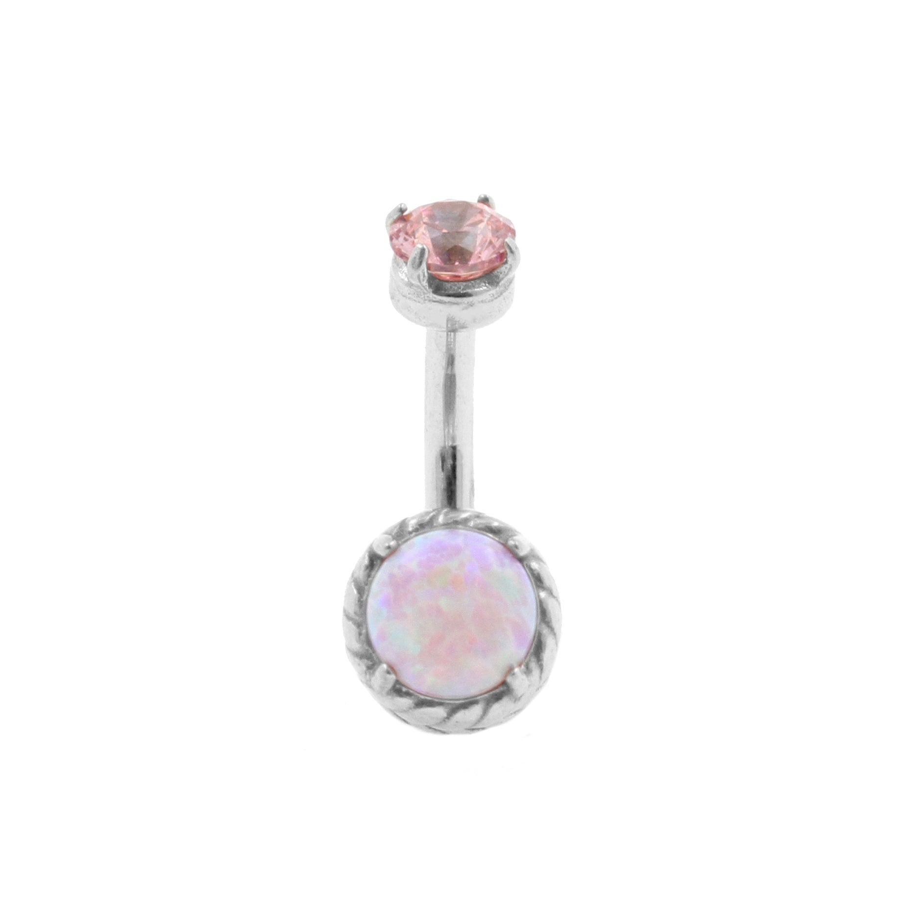 Chirurgisch Stalen Opaal Zirkonia - Rook Piercing Pink Opal