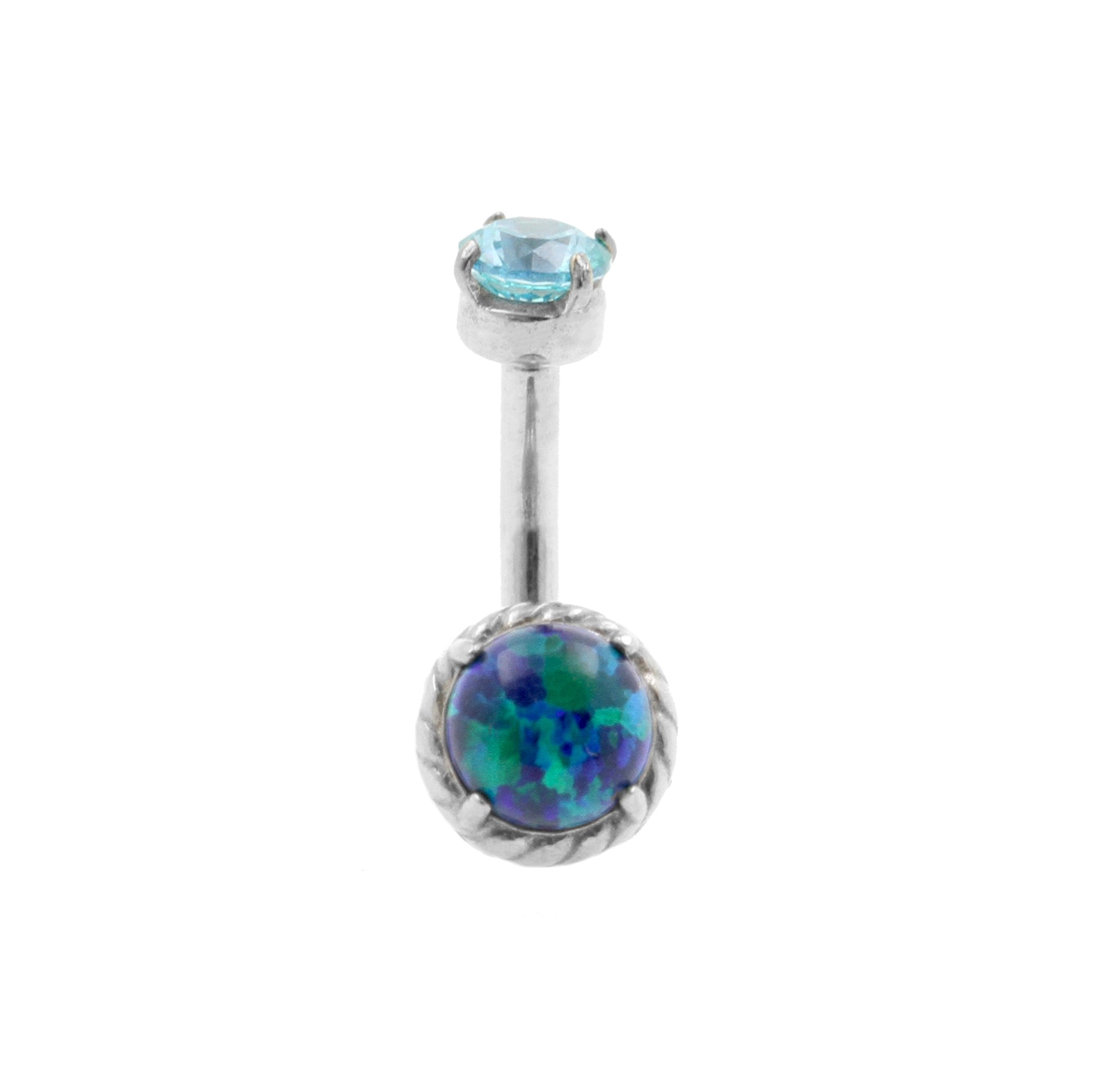 Chirurgisch Stalen Opaal Zirkonia - Rook Piercing Black Opal