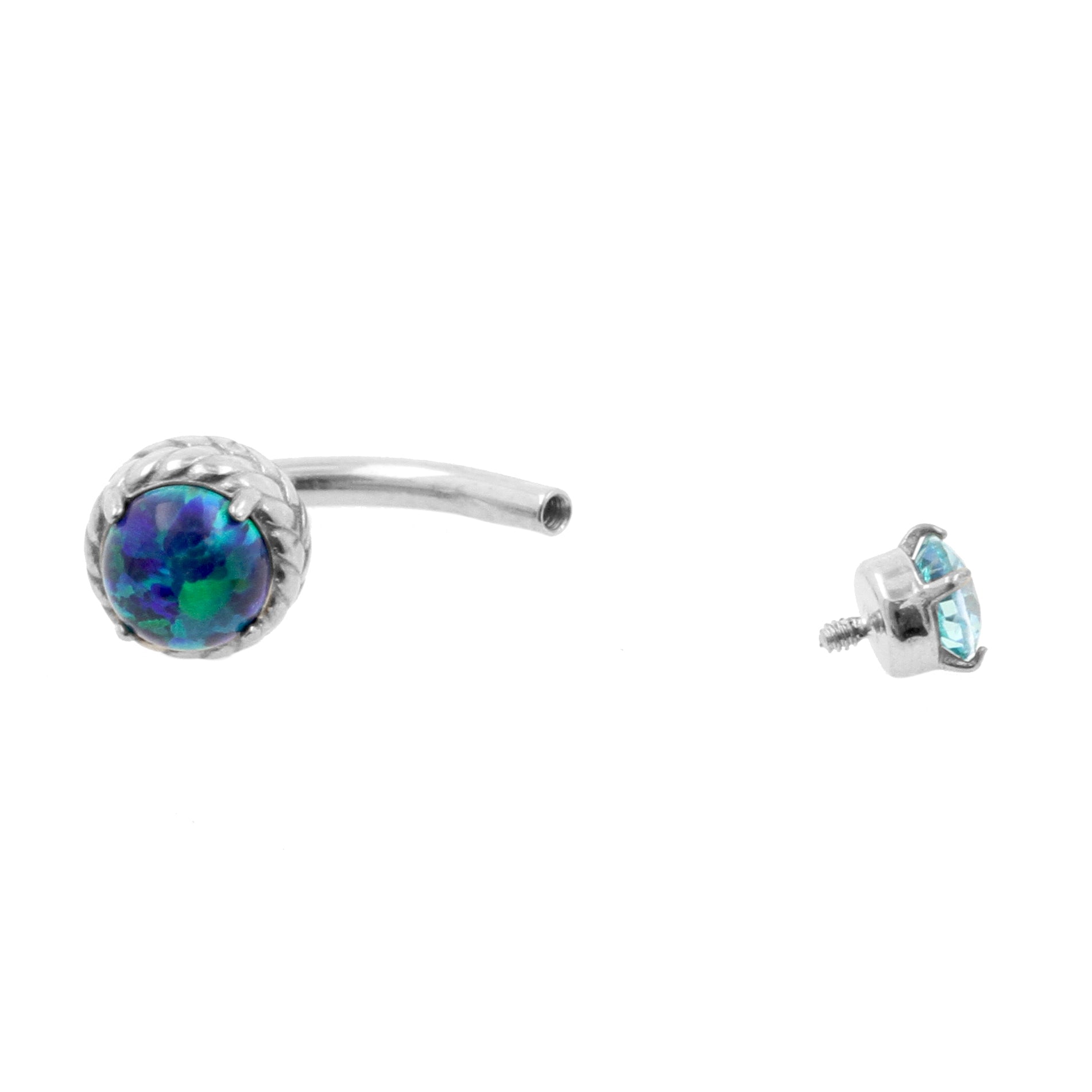 Chirurgisch Stalen Opaal Zirkonia - Rook Piercing Black Opal