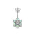 Surgical Steel Opal Zirconia Flower - Rook Piercing Light Green Opal