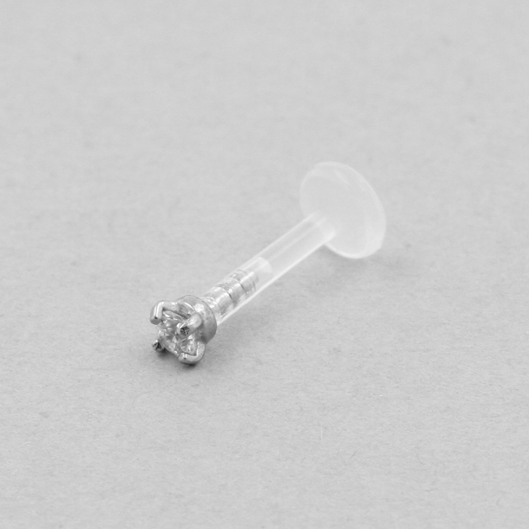 Bioplast Jewelled Labret - 2mm Zirconia