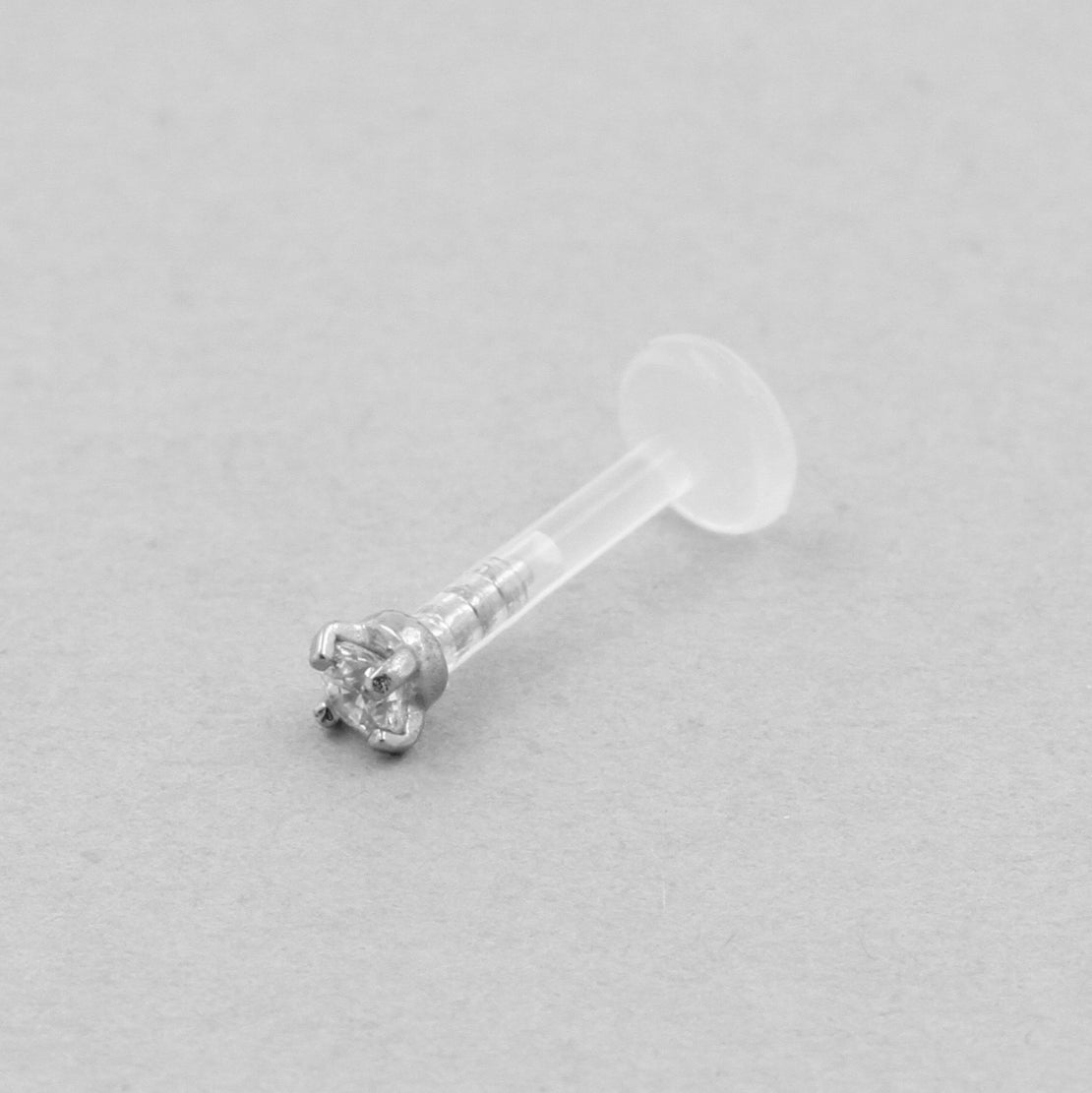 Bioplast Jewelled Labret - 2mm Zirkonia