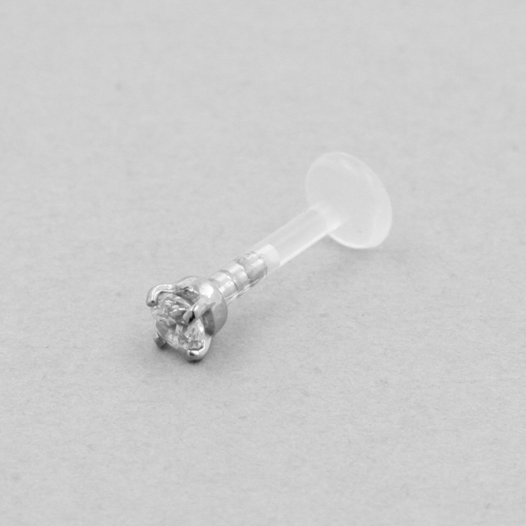 Bioplast Jewelled Labret - 2,5mm Zirconia