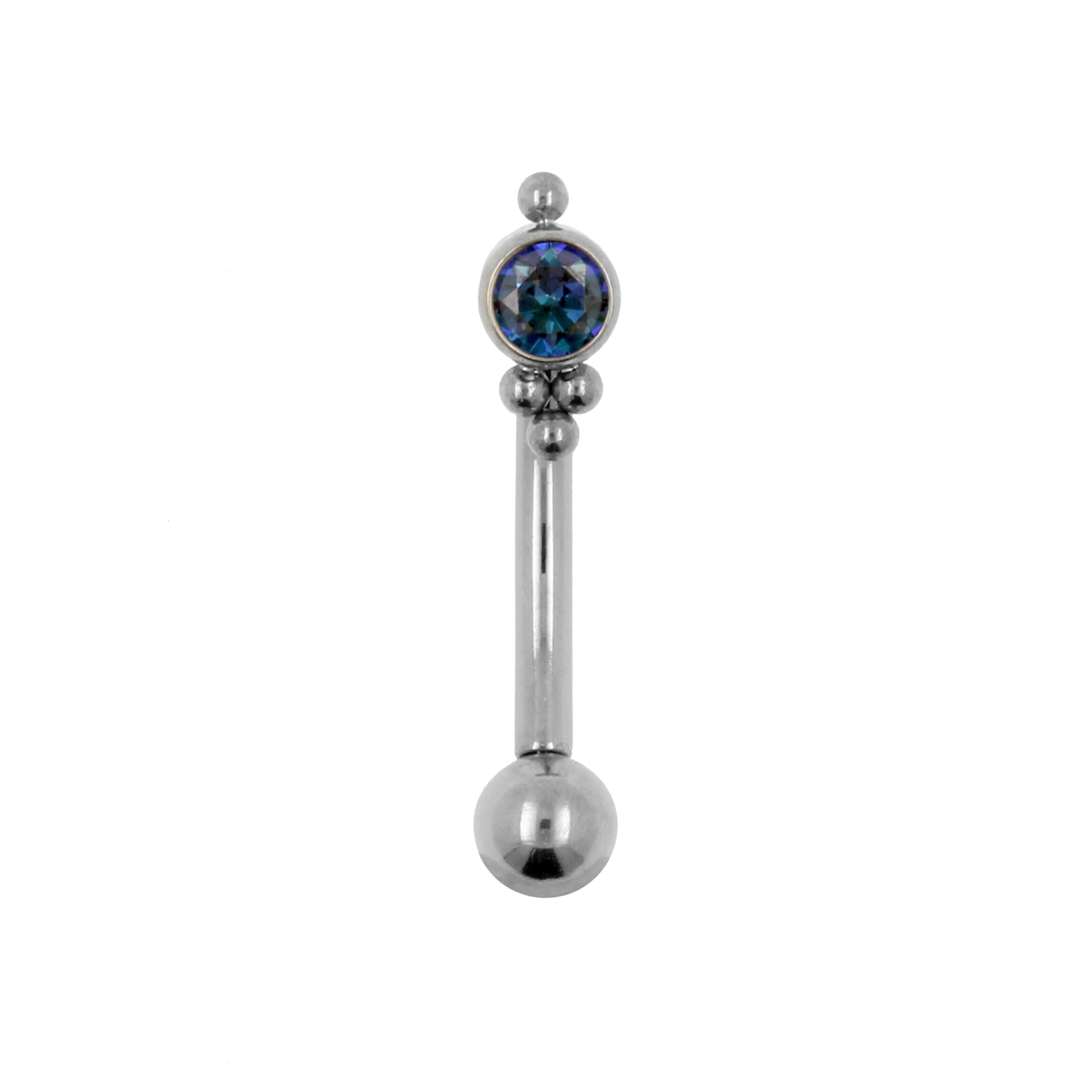 Titanium Zircona Cluster Rook Piercing Royal Blue