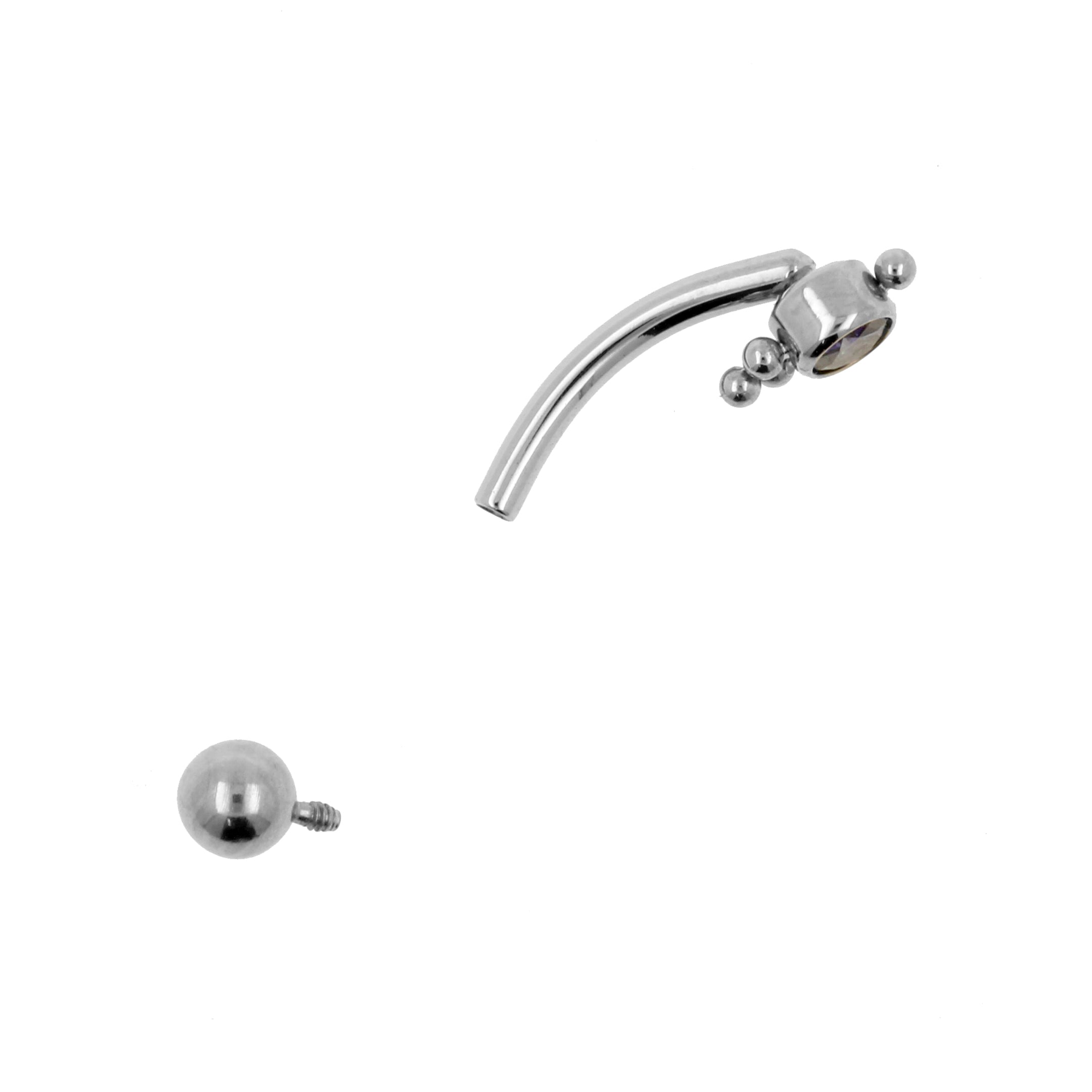 Titanium Zirkonia Cluster Rook Piercing Royal Blue