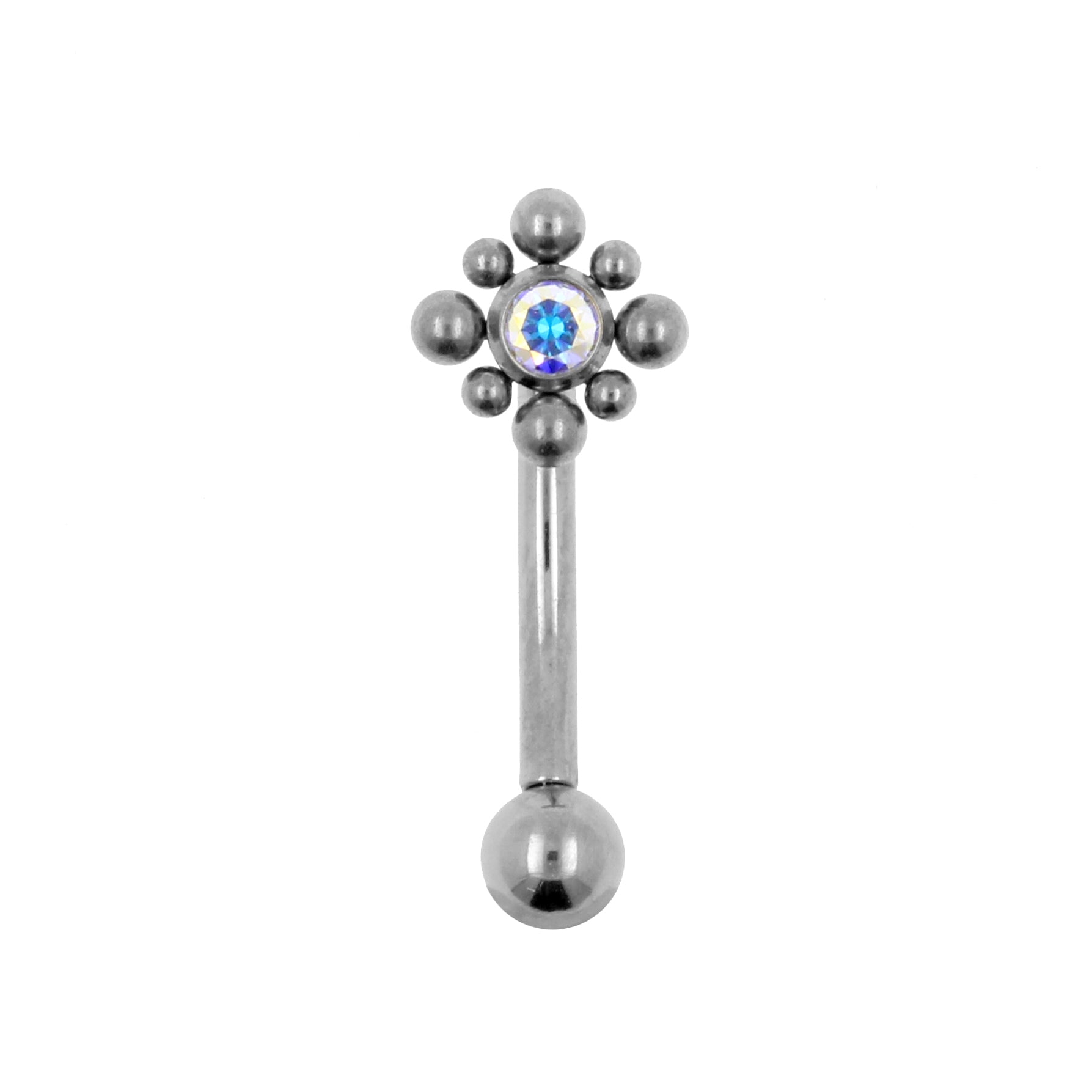 Titanium Zircona Cluster Rook Piercing Crystal AB