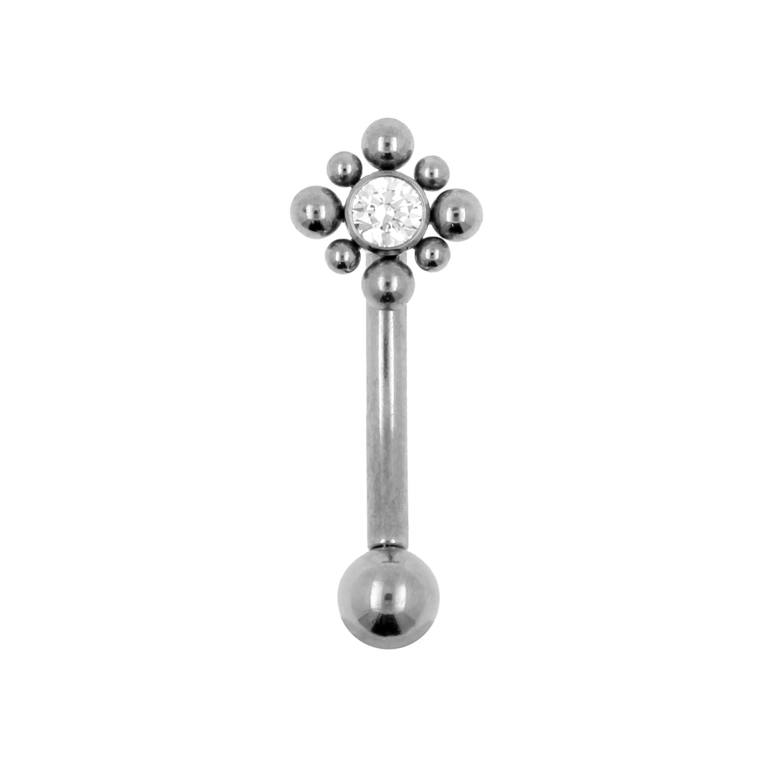 Titanium Zirkonia Cluster Rook Piercing Clear