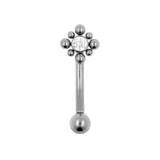 Titanium Zirkonia Cluster Rook Piercing Clear