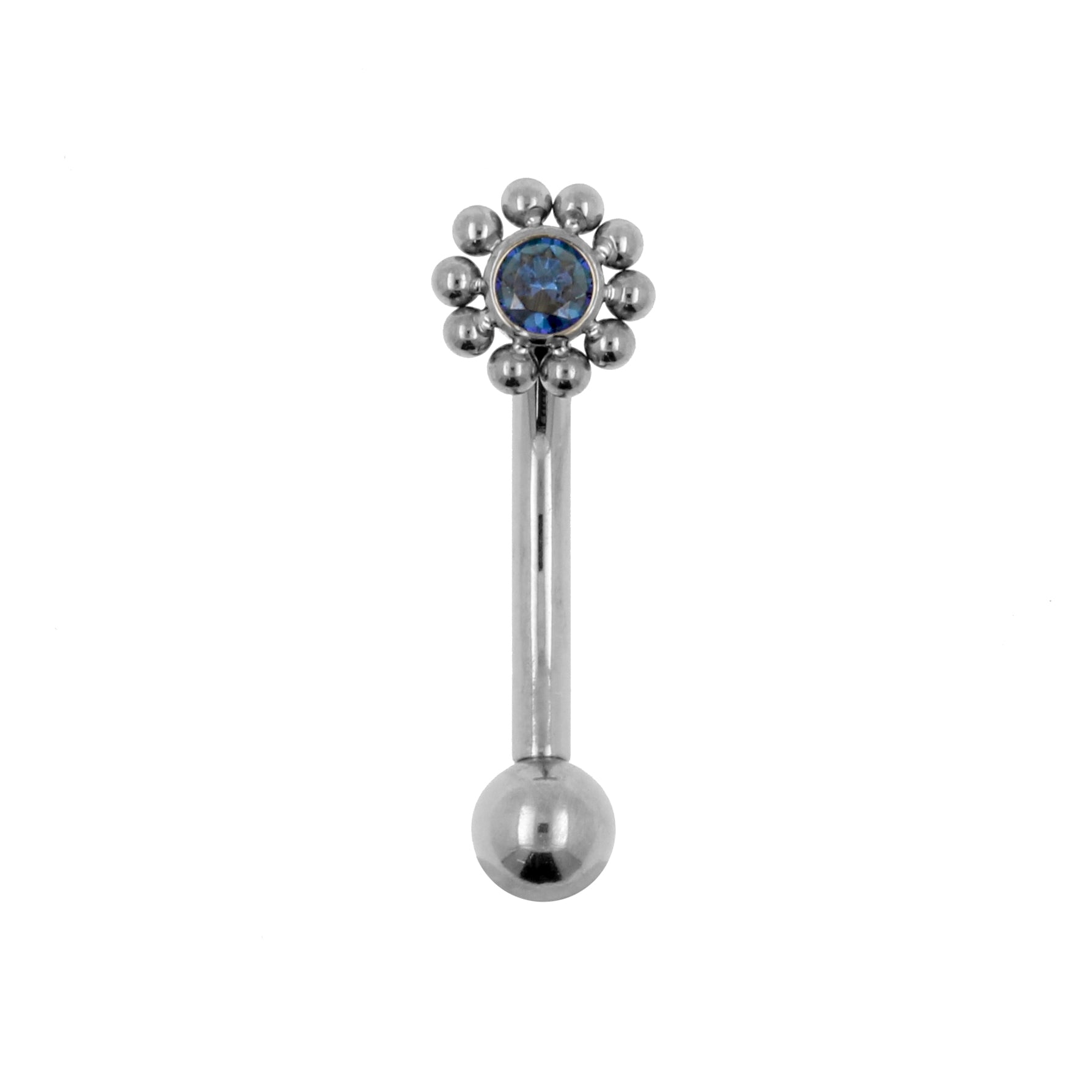 Titanium Zirkonia Cluster Rook Piercing Royal Blue