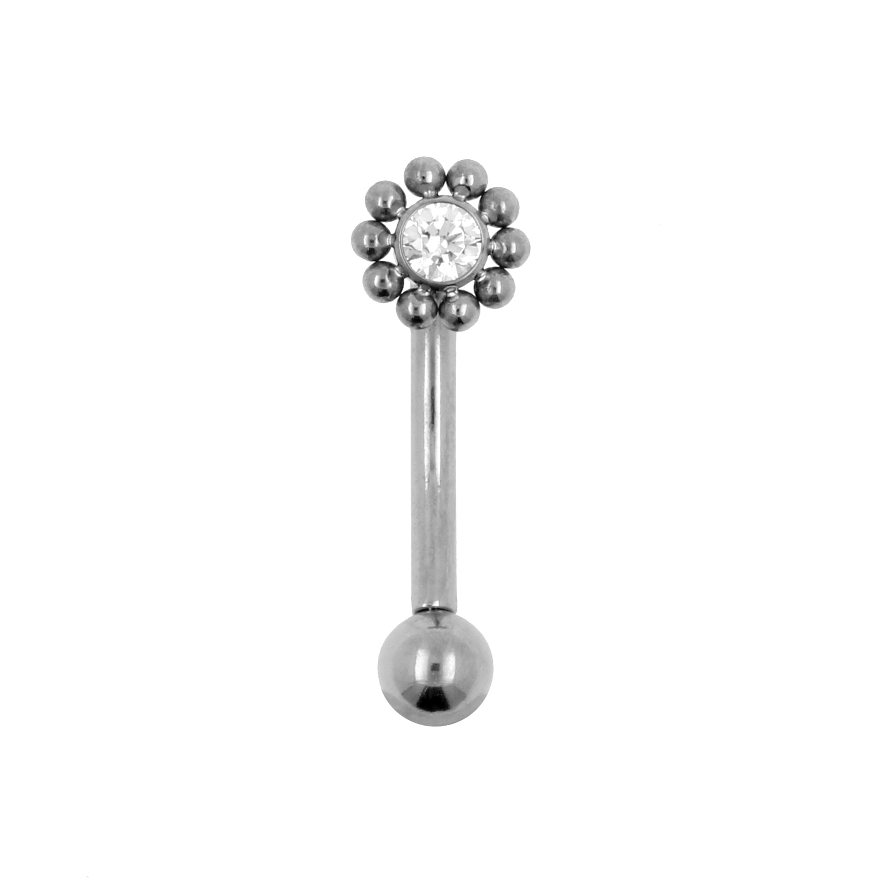 Titanium Zirkonia Cluster Rook Piercing Clear