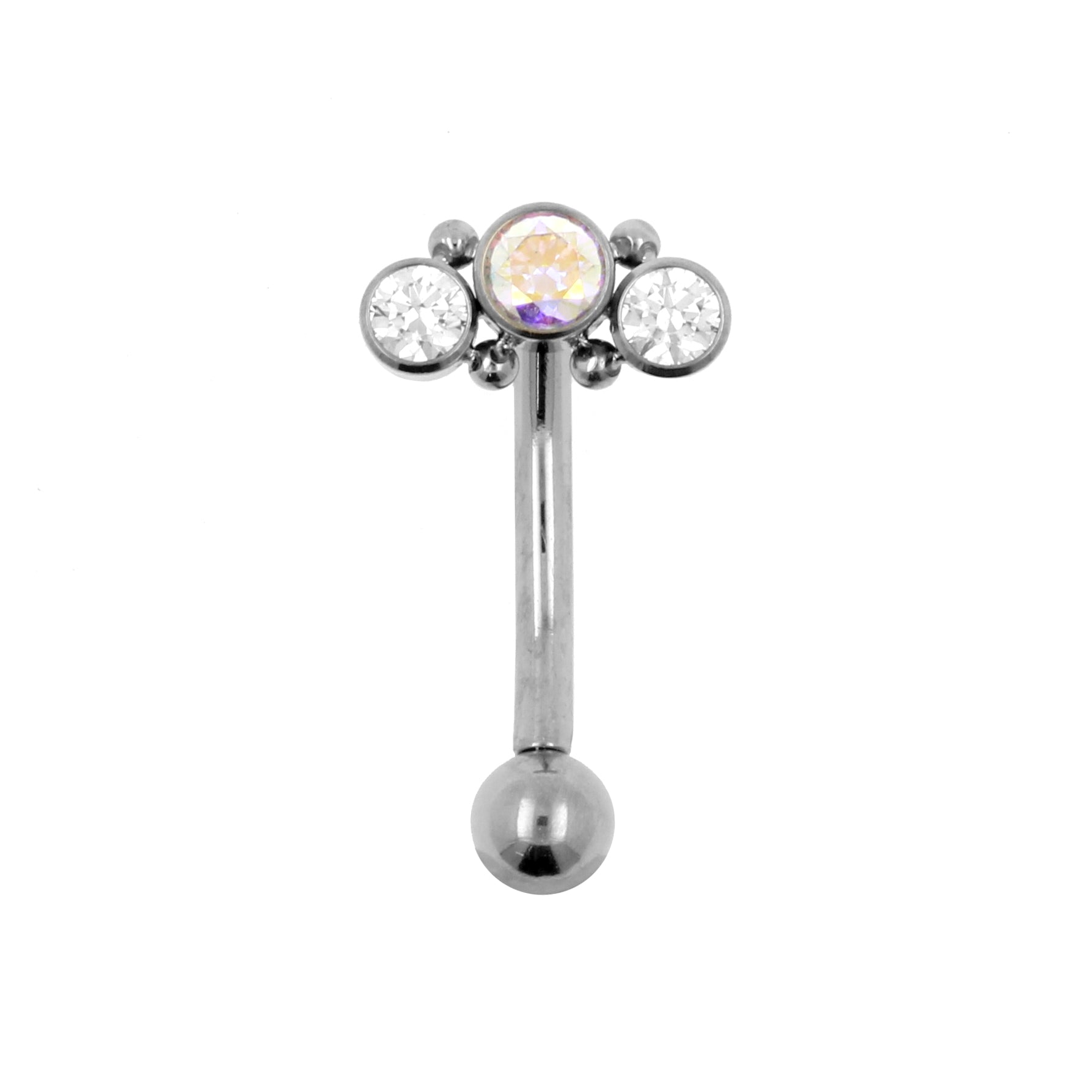 Titanium Zirkonia Cluster Rook Piercing Crystal AB