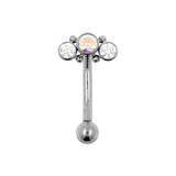 Titanium Zirkonia Cluster Rook Piercing Crystal AB